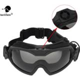 👉 Lens Tactical Fan Goggle Anti-fog System Good Impact Interchangeable Protective Motor Cycling Paintball Airsoft CS Wargame