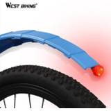 👉 Vouwfiets WEST BIKING Telescopic Folding Bicycle Fenders with Taillight Quick Release MTB Front Rear Mudguards Cycling Parts Bike