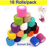 👉 Bandage 18 Rolls/pack Self Adhesive Elastic Pain Relief Kinesiology Tape Medical Muscle Support Athletic Fitness Sports Safety