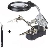 👉 Lens New magnifying glass 3,5 x 12X 3rd piece, aid Clip, LED lighting, hand welding stand, glass, Repair