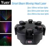 👉 Projector 2020 New Smart 6 Heads Moving Head Beam Laser Light RGB Floral Color Unlimited Rotating Disco