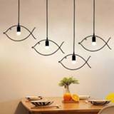 👉 Hanger Nordic Style Fish Shape Iron Lamp Pendant Lights Kitchen Modern Minimalist Geometric Hanging Home Lighting Fixtures