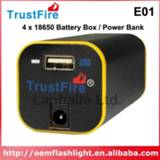 👉 Powerbank zwart TrustFire E01 Rechargeable Waterproof 4 x 18650 Battery Box / Power Bank - Black