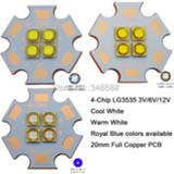 👉 High power LED wit 3V / 6V 12V 4 Chip LG3535 4Chips 4-18W Emitter Cool White Warm 450nm instead of MKR XHP50 20mm Copper PCB