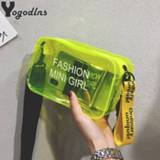 Messenger bag transparent PVC jelly vrouwen Candy Color Letter Print Bags For Women Clear Shoulder Beach Crossbody Femme Coins Purse