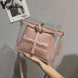 👉 Schoudertas transparent jelly vrouwen Fashion Lady Shoulders Bag Handbags Letter Designer Purse Mobile Phone Messenger Bags Femme Crossbody