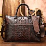 👉 Briefcase leather Men Bag Genuine Crocodile Pattern Shoulder Big Capacity Messenger Bags Business Office Laptop Handbag