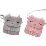 Cute Cat Children Girls Tassel Small Shoulder Messenger Bag Mini Coin Purses PU Leather Handbags Wallet New Design