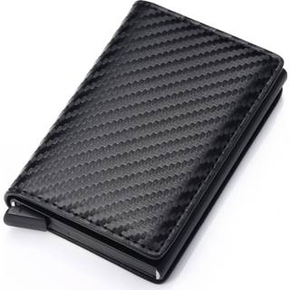 👉 Portemonnee alloy carbon fiber 2020 new aluminum rfid anti-theft brush men's wallet card holder bank