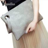 👉 Fashion solid women's clutch bag leather women envelope bag clutch evening bag female Clutches Handbag Immediately shipping