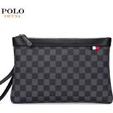 👉 Handtas VICUNA POLO Brand Plaid Design Mens Envelope Clutch Bag Leisure Wallet Fashion Men Handbag Dropshipping