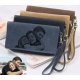 👉 Portemonnee leather vrouwen Customized Photo Wallet Personality Fashion Ladies Long Large-Capacity Synthetic Double Zipper Clutch Mother's Day Gift
