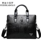 👉 Briefcase zwart PU leather mannen FEIDIKABOLO Crocodile Men's Luxury Black Men Handbags Messenger Bags Man Male Casual Shoulder