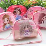 👉 Schoudertas PU leather small kinderen Gilrs Mini Crossbody Bags Kids Cute Cartoon Character Prints Princess Phone Holder Shoulder Messenger Bag