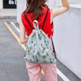 👉 Backpack donkergroen meisjes vrouwen Girls Mini Drawstrings Bags Ladies Waterproof Casual Softbag Women Floral Green Shoulder Backpacks 2020 Trend Designer Bag