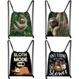 👉 Backpack vrouwen jongens meisjes Cute Animal Sloth Print Drawstring Bag Ladies Storage Women Fashion Shopping Bags Teenager Boys Girls Bookbag