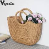 Handtas vrouwen Summer Handmade Bags for Women Beach Weaving Ladies Straw Bag Wrapped Moon shaped Top Handle Handbags Totes