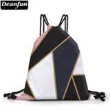 Backpack Deanfun Drawstring Marble 3D Printed Pouch Bag Traveled Cosmetic D60337