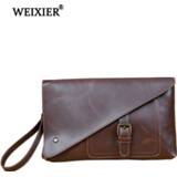 Clutch PU leather large New Fashion Vintage Male bag Envelope Crazy Horse Business Men Bags Casual Capacity