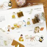 👉 Masking tape Life Collector Series Kawaii Bullet Journal Washi Cute PET Adhesive Scrapbooking Sticker Label Japanese Tapes