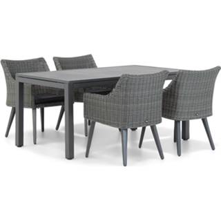 👉 Tuinset off black dining sets grijs-antraciet Garden Collections Milton/Concept 160 cm 5-delig