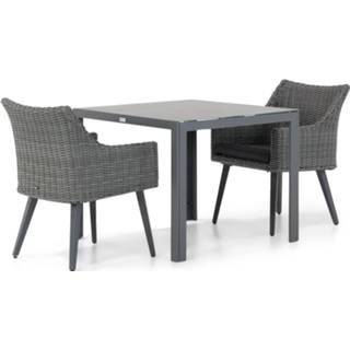 👉 Tuinset off black dining sets grijs-antraciet Garden Collections Milton/Varano 90 cm 3-delig