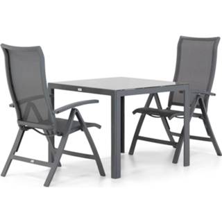 Tuinset anthracite dining sets grijs-antraciet Presto Lucardo/Varano 90 cm 3-delig