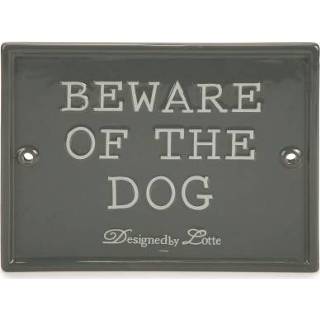 👉 Grijs keramiek Designed by Lotte Beware of the Dog - Hond 20x16 cm