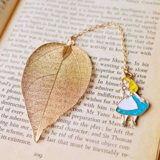 Kinderen MINKYS Cute Rabbit Alice Clock Handmade Metal Leaf Bookmark Decorative Kids Gift School Stationery