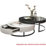 👉 Sofa zwart wit Modern Simple Telescopic Tea Table Creative Personality Black and White Circle Irregular Design Living Room Side