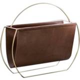 👉 Organizer leather Metal azine Newspaper Rack Handle Sundries Book Storage Shelf for Home Living Room