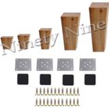 👉 Sofa Hight 6-15cm Wooden Furniture Cabinet Leg Right Angle Trapezoid Feet Replacement for Table Bed Set of 4