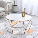 👉 Sofa zwart small Marble Coffee Table Simple Home Living Room Side Round Center Diameter 60cm 80cm Black Golden Frame