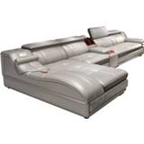 👉 Sofa leather Living Room set real genuine cow recliner speaker massage bluetooth puff asiento muebles de sala canape cama