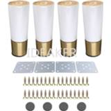 👉 Sofa 4PCS 4.8x12x3.6CM Furniture Legs Wooden copper Feet Cabinet Table with Iron Pads Gaskets Screws