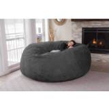 👉 Sofa 7-Foot Bean Bag Chair with Microsuede Cover Machine Washable Big Size and Giant Lounger Furniture