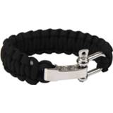 Armband zwart steel Black ParaCord Rope Outdoor Survival Bracelet Camping Shackle Buckle Military Self-Rescue Whistle Kit