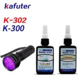 👉 Zaklamp transparent High quality K-300 302 50ml Kafuter UV Glue Curing Adhesive Crystal and Glass with 12led Flashlight