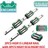 👉 Router 2PCS HGR15 HGH15 Square Linear Guide Rail 200 - 1500mm + 4PCS HGH15CA / HGW15CC Flang Slide Block Carriage CNC Engraving