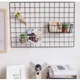 👉 Postkaart Modern Home Wall Decoration Iron Grid Nordic Art Photo Displaying Frame Party Metal Shelf Mesh Postcards DIY Decor Shelves