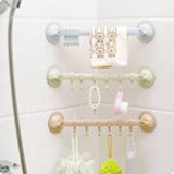 Wall Row Hooks Locking Sucker 6 Kitchen Nail-free Seamless Bath Towel Clothes Bathroom Hook Tool Home Accesorios