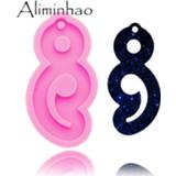 👉 Keychain silicone resin epoxy DY0282 Shiny Heart semi colon shape mold Molds DIY Mouse semicolon keychains Mould custom