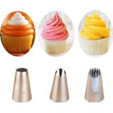Cupcake steel 3pcs Icing Piping Pastry Nozzle Tips 1A# 2E# 6B# Stainless Cake Nozzles Cream Decorating Set
