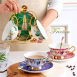 👉 Espresso apparaat Aurora Bone China Coffee Cup Saucer Spoon Set 200ml Tea Porcelain Ceramic Teacup Cafe Drop Shipping