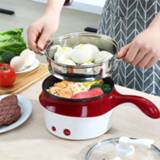 👉 Noodles 1.8L Multifunctional Electric Cooker Hotpot Mini Non-stick Food Noodle Cooking Skillet Egg Steamer Soup Heater Pot Frying Pan