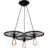 👉 Vintage lamp zwart Danish Industrial Lighting Wheel Design Dining Room Lights for Nordic Home with E27 Lampholder Black / Rust Colour