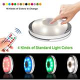 👉 Wardrobe RGB LED Under Cabinet Light Dimmable Touch Sensor Remote Controller Night Lamp For Closet Puck Bedroom Kitchen Lights