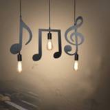 👉 Hanger 1Pc Musical Note Pendant Light Home Living Room Bedroom Droplight Bar Hanging LED Ceiling Lamp (Without Bulb)