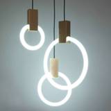 👉 Hanger Modern Duplex Round Ring Pendant Lights Glass Lamps Simple Stairs Hollow Bedroom Restaurant Lighting T9