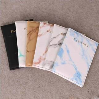 Portemonnee PU leather vrouwen Fashion Women Men Passport Cover Marble Style Travel ID Credit Card Holder Packet Wallet Purse Bags Pouch